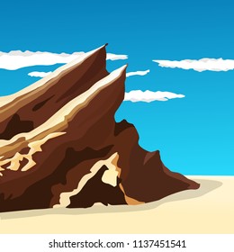 Handsome rocky mountains of Vasquez Rocks, vector illustration