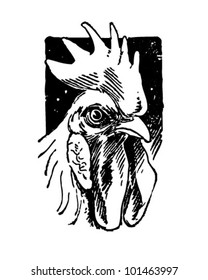 Handsome Rooster - Retro Clipart Illustration