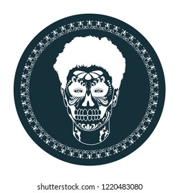 Handsome skull boy. Vector illustration of the logo which depicts a beautiful skull.