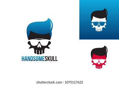Handsome Skull Logo Template Design Vector, Emblem, Design Concept, Creative Symbol, Icon