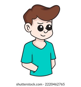 bonita ilustración de avatar de un niño con cara sonriente. ilustración de diseño vectorial