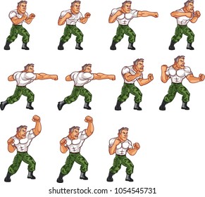 Handsome Soldier Game Character Animation Sprite Frames