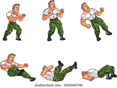 Handsome Soldier Game Character Animation Sprite Frames