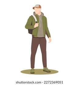 handsome student standing in stylish outfits illustration