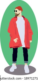 Schöner, stylischer, einfacher junger Mann