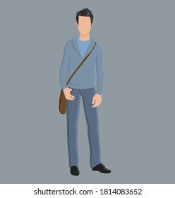 
un joven apuesto y elegante, con una imagen de fondo gris