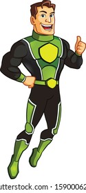 Handsome Superhero Cartoon Logo Mascot
