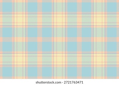 Guapo tartán Vector a cuadros, tela de la publicidad a cuadros sin costuras. Fondo de textura textil de patrón dimensional en paleta de colores claros y pastel.