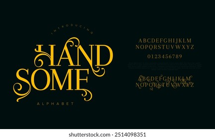 Handsome typography beauty fashion elegant minimalist serif italic fonts decorative wedding vintage retro logos. Minimal luxury font alphabet logo. Vector illustration