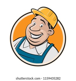 handsome worker in a sign