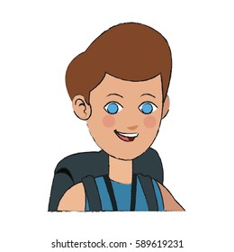 handsome young man with backpack icon image 