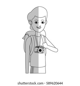 handsome young man with backpack icon image 