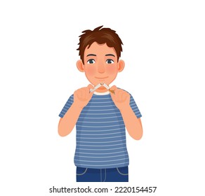 handsome young man breaking cigarette for stop smoking concept