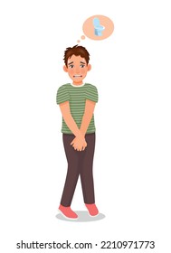 un joven apuesto necesita orinar