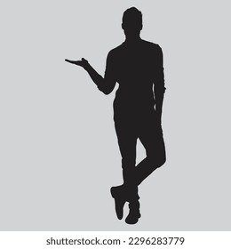  a handsome young man showing you copy space against a silhouette 