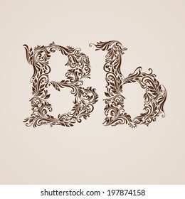 Handsomely decorated letter b in upper and lower case.