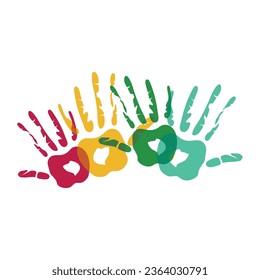 colores de pintura de huella de mano aislados