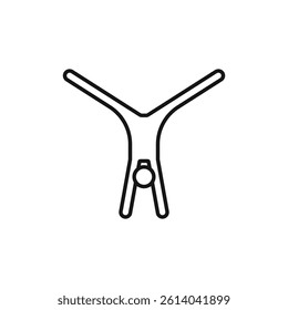 handstand exercise icon line art vector
