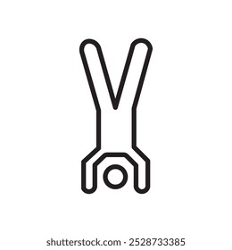 handstand exercise icon Outline vector for web ui
