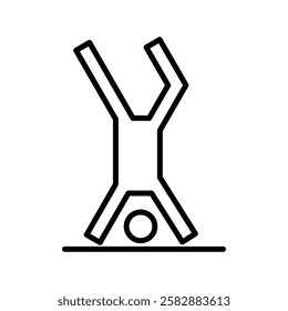 handstand exercise icon Thin line art isolated