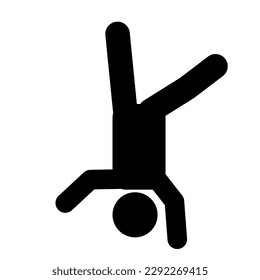 Handstand vector clip art, stick figure, pictogram, stickman
