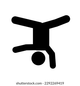 Handstand vector clip art, stick figure, pictogram, stickman