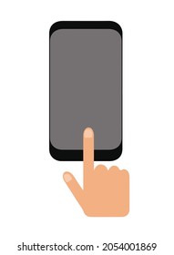 Handberührende Bildschirm Handy Vektorgrafik.