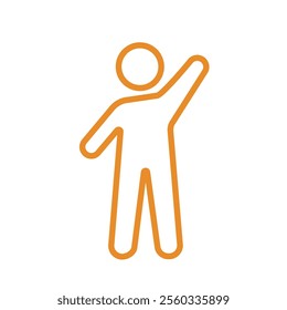 handup stick man simple icon.