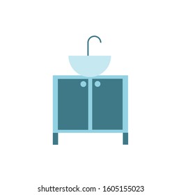 handwash bathroom with drawer wooden icon vector illustration design