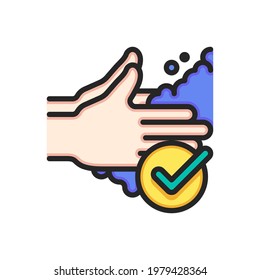 Handwash filled outline icons. Vector illustration. Editable stroke. Isolated icon suitable for web, infographics, interface and apps.