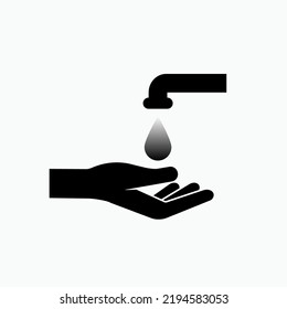 Handwash Icon. Cleaning Palms Symbol - Vector.