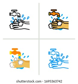 Handwash icon. Graphic element illustration with different style on white background. Vector Illustration. 