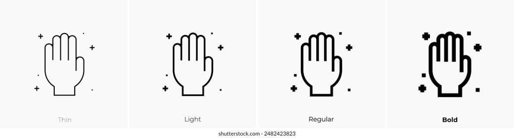Handwaschsymbol. Dünnes, leichtes Regular- und Bold-Design isoliert auf weißem Hintergrund