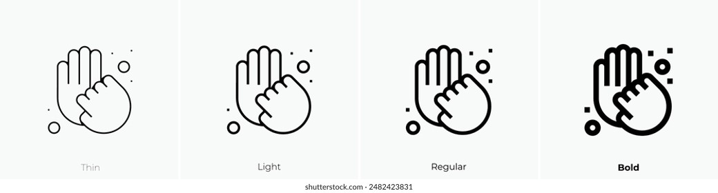 handwash icon. Thin, Light Regular And Bold style design isolated on white background
