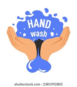 Handwash isolated icon, laundering and wash. Delicate hand washing for clothes. Soft cleaning of things from stains. Promotional banner, promo sticker, emblem or sign for package. Vector in flat style