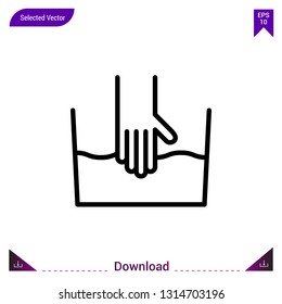 hand-wash laundry vector icon. Best modern, simple, isolated,laundry. flat icon for website design or mobile applications, UI / UX design vector format

