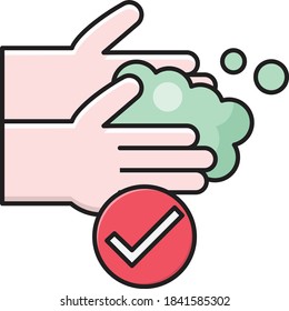 hand-wash vector colour line icon 