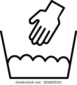 Diseño de iconos de línea de lavado manual

