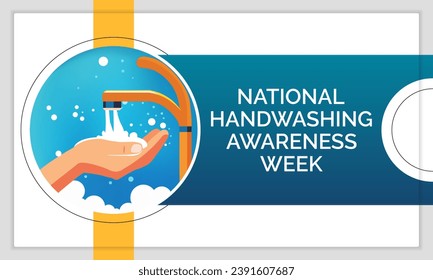 Handwashing Awareness Week is an annual event that takes place during the first full week of December. The purpose of this week is to educate people on the importance of proper hand hygiene. Vector