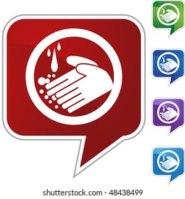 Handwashing button isolated on a background.
