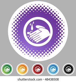 Handwashing button isolated on a background.