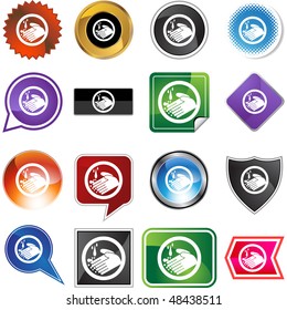 Handwashing button isolated on a background.