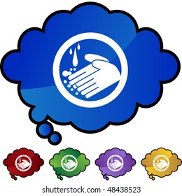 Handwashing button isolated on a background.