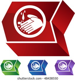 Handwashing button isolated on a background.