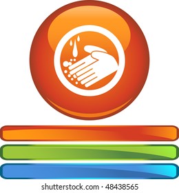 Handwashing button isolated on a background.