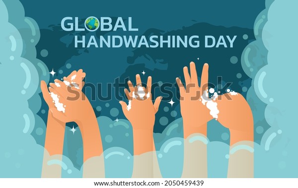 Handwashing Day Handwashing Illustration Water Washing Stock Vector