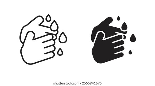 Handwashing flat simple vector symbols illustration.