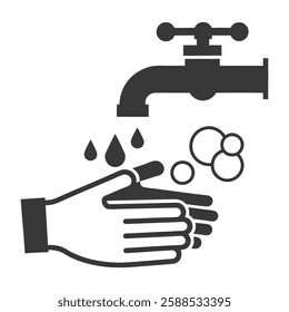 Handwashing Hygiene Icon Vector Illustration.