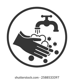 Handwashing Hygiene Icon Vector Illustration.