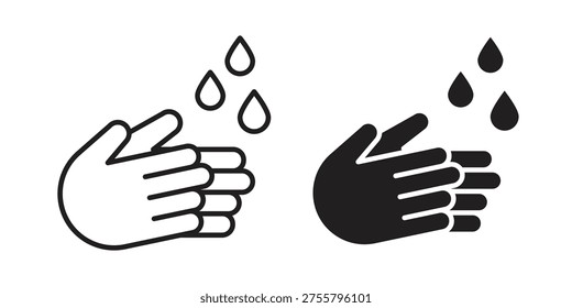 Handwashing icon silhouette design. Editable stroke outline icon on white background